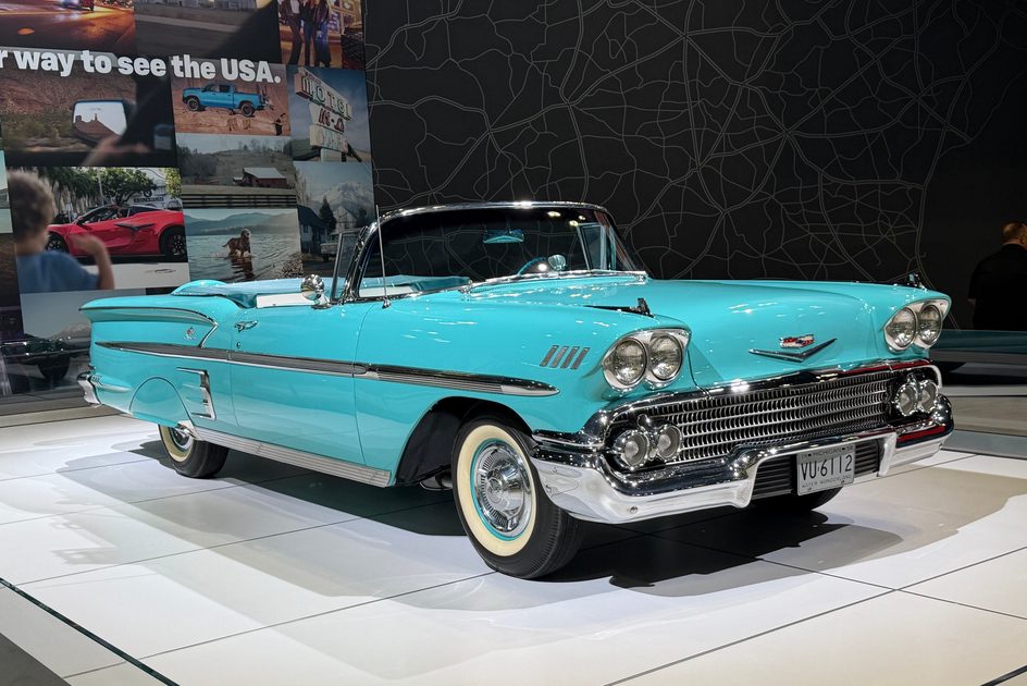 1958 chevrolet bel air impala at the new york auto show