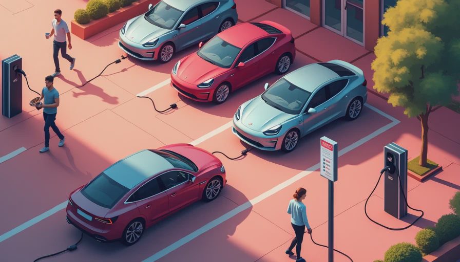 Illustration for future electric cars